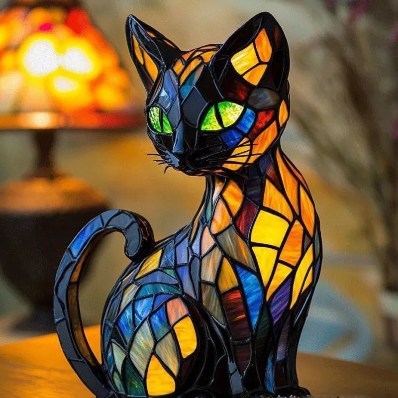 Mira™ | Enchanted Cat Lamp Made of Colored Glass