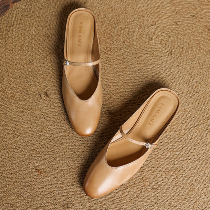 Merisa Genuine Leather Mules