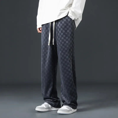 Checkered Corduroy Sweatpants