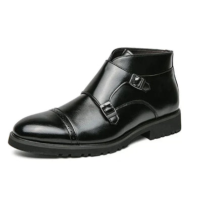 Parker | Double Buckle Synthetic Leather Boots