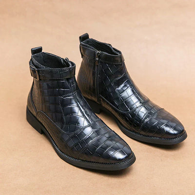 Dylan | Synthetic Leather Ankle Boots with Buckle