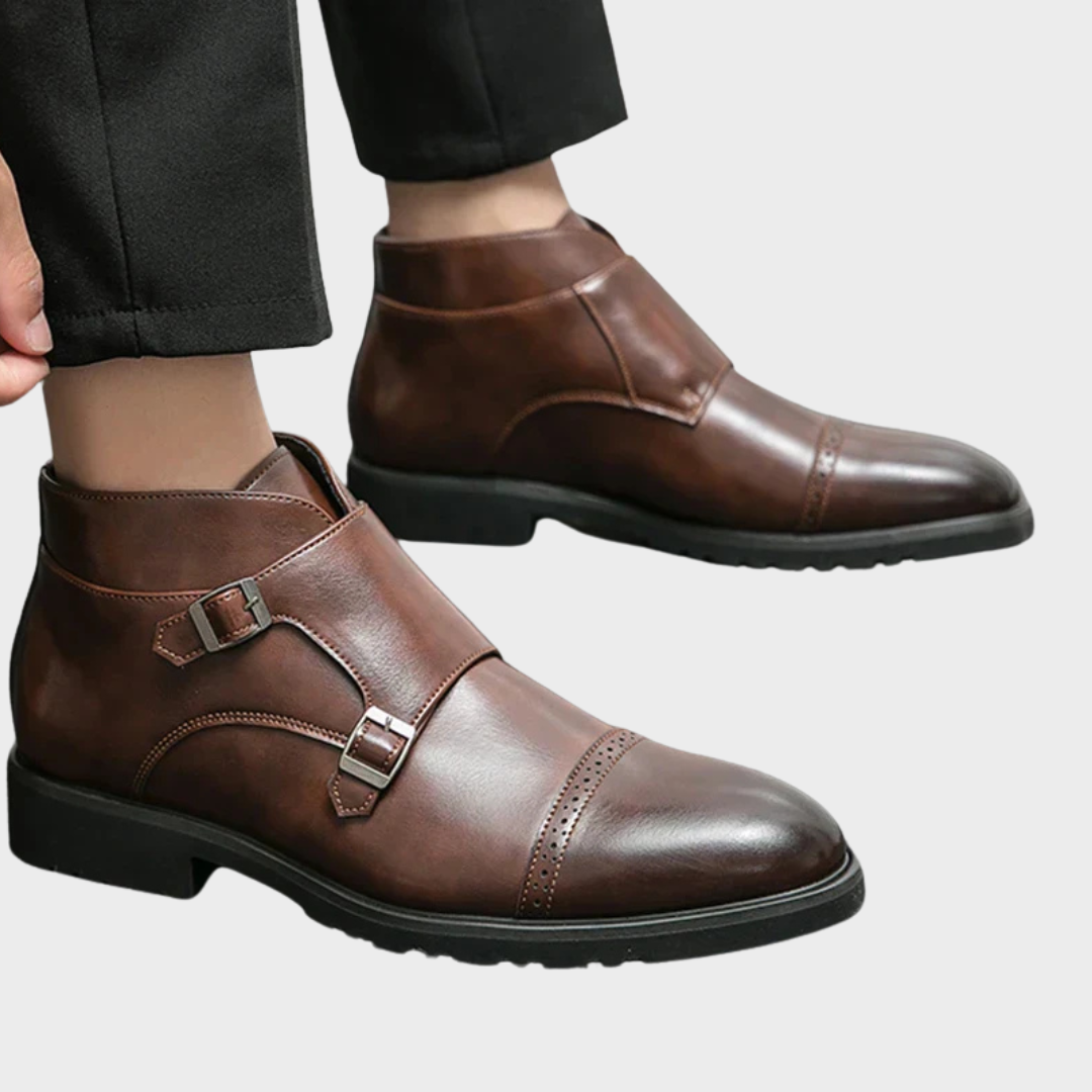 Parker | Double Buckle Synthetic Leather Boots
