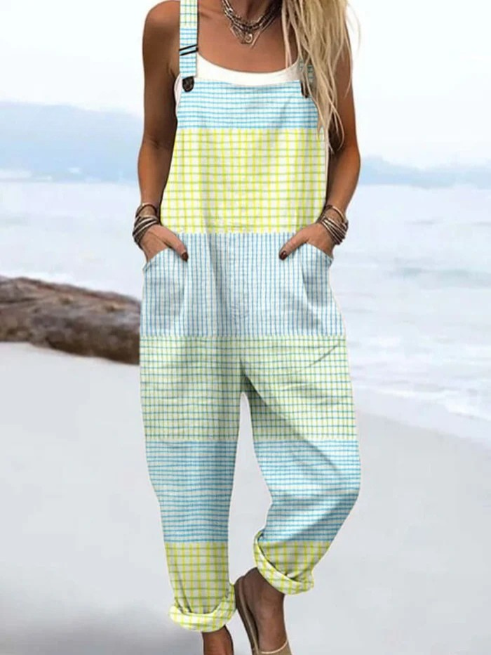 Niva | Pastel Checkered Overalls