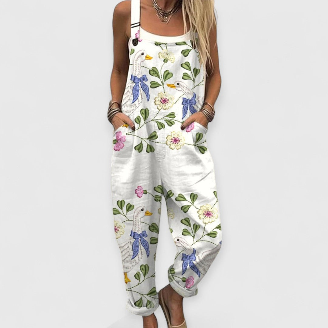 Thaïs | Floral Duck Overalls