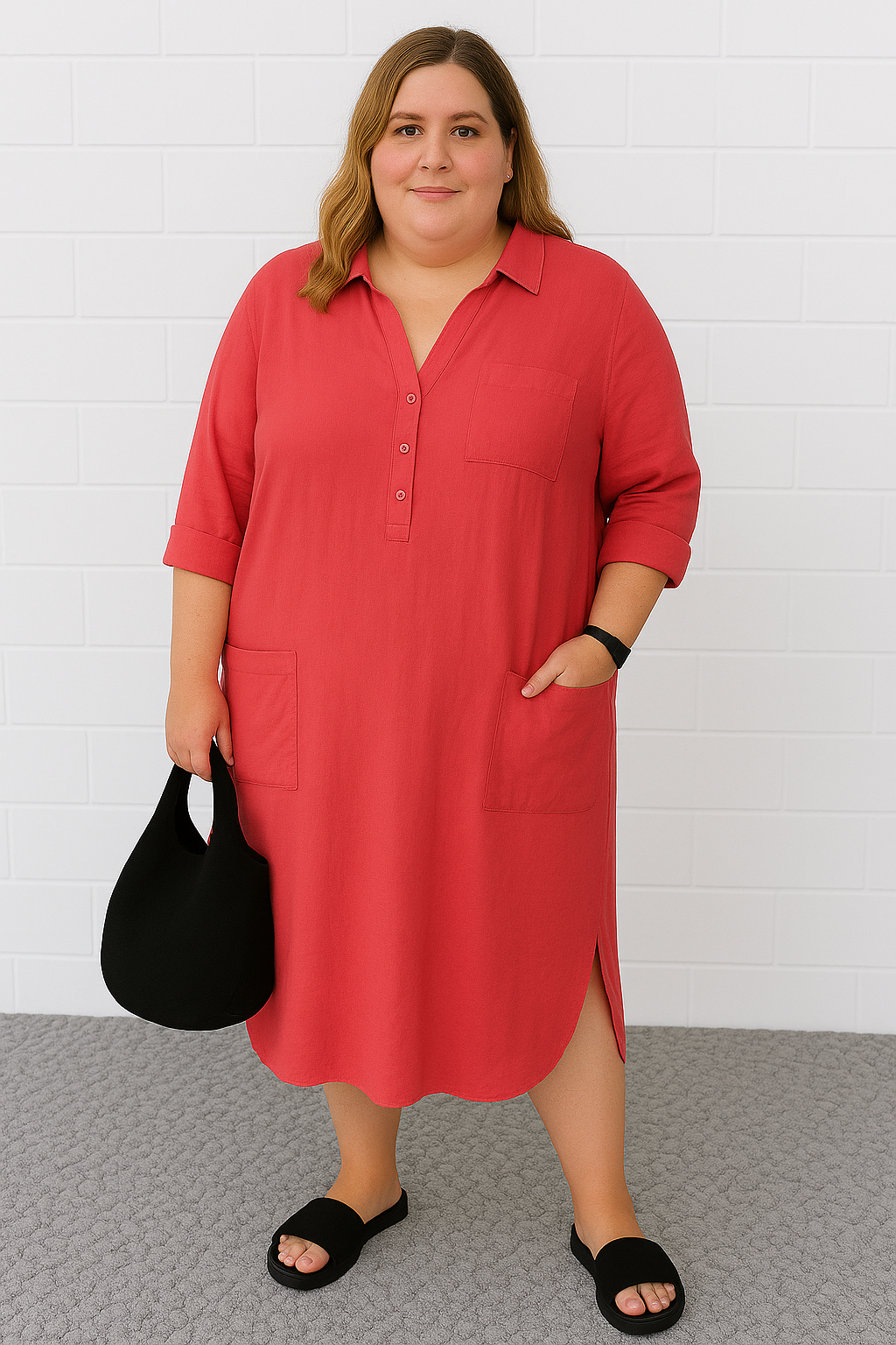 Hazel™ | Half-Button Tummy Covering Dress