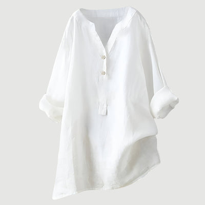 Amelia | Airy linen blouse with button details