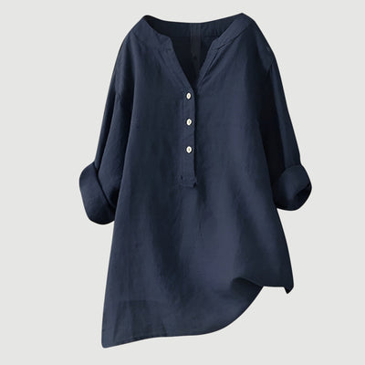 Amelia | Airy linen blouse with button details
