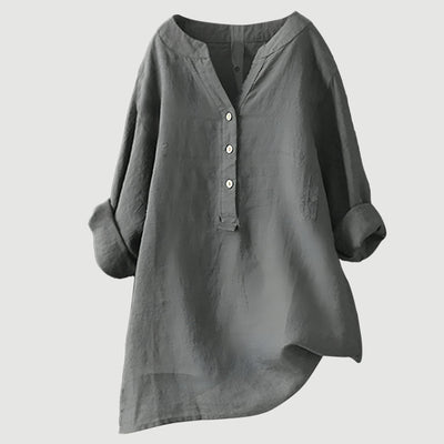 Amelia | Airy linen blouse with button details