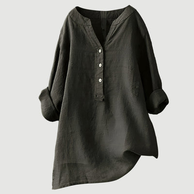 Amelia | Airy linen blouse with button details