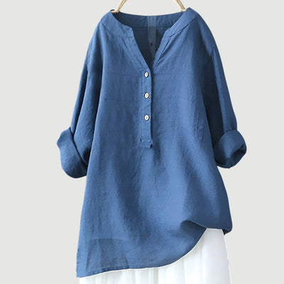 Amelia | Airy linen blouse with button details
