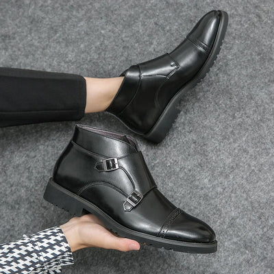 Parker | Double Buckle Synthetic Leather Boots