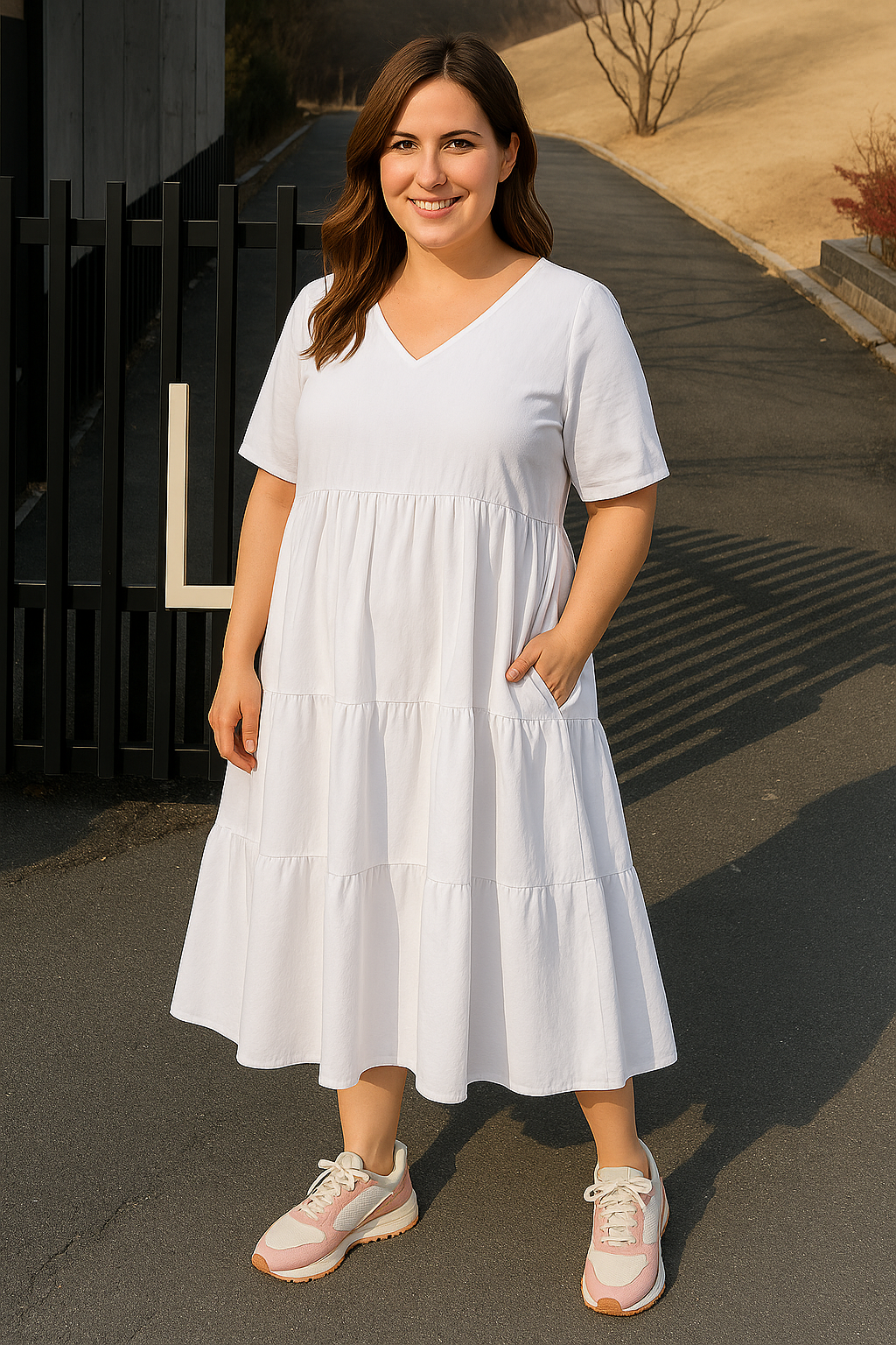 Luna™ | O Neck Tummy Covering Dress