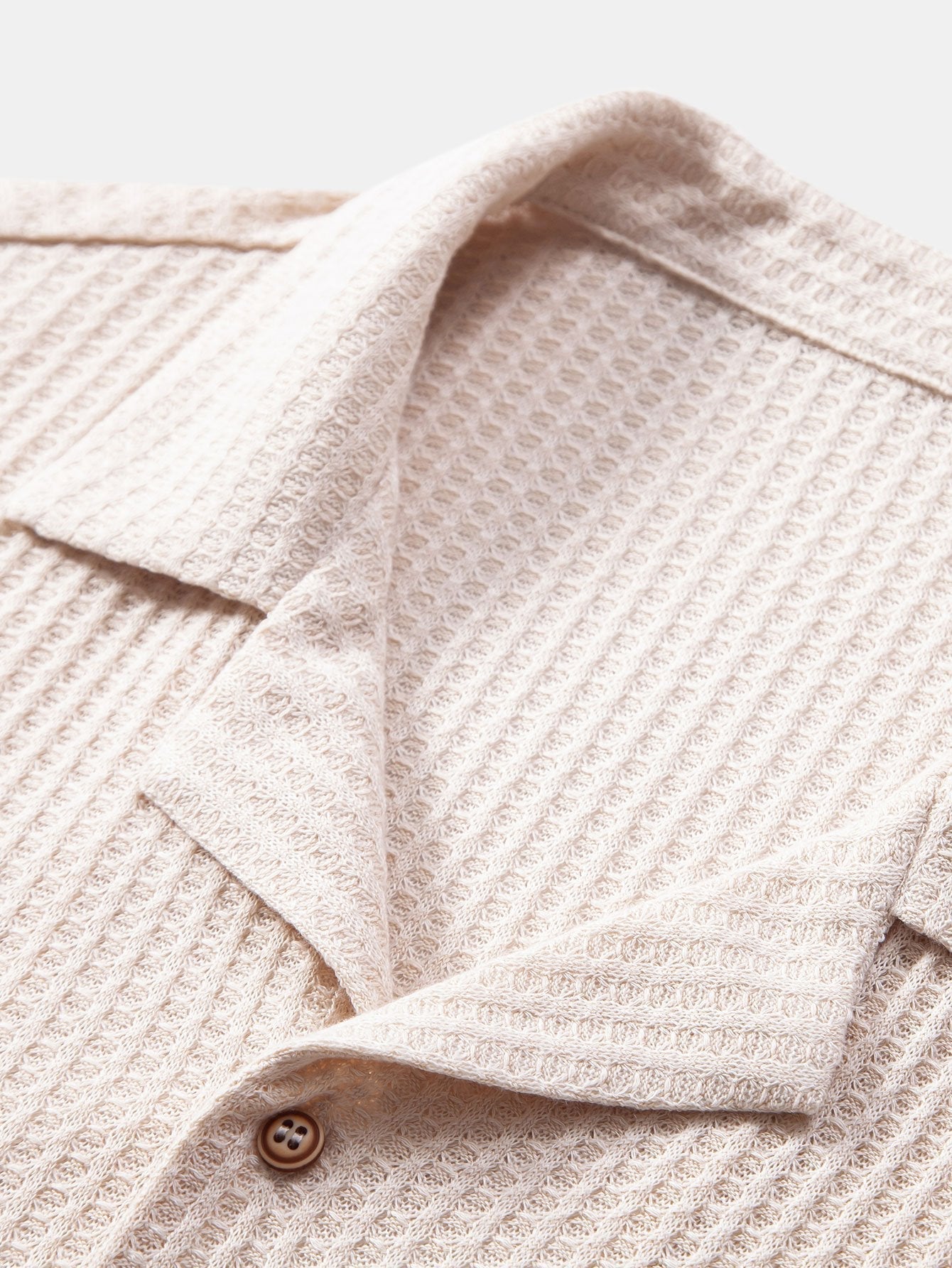 Riviera Knitted Waffle Cuban Shirt & Straight Leg Linen Pants Set