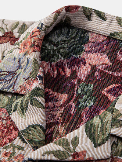 Floral Jacquard Cuban Shirt & Shorts