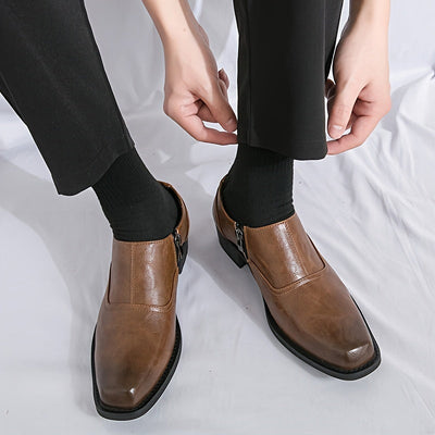 Ravello Leather Side-Zip Loafers