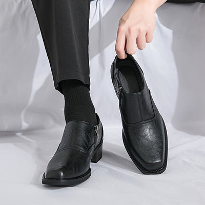 Ravello Leather Side-Zip Loafers