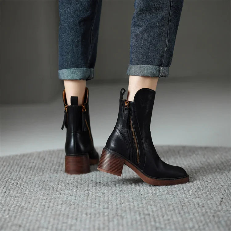 Mandy™ - Leather Ankle Boots