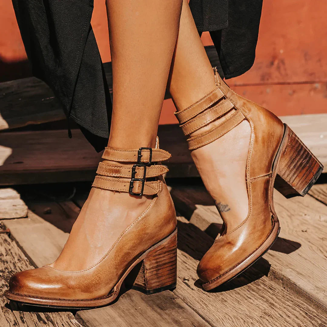Megan™ - Leather Ankle Boots
