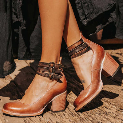 Megan™ - Leather Ankle Boots