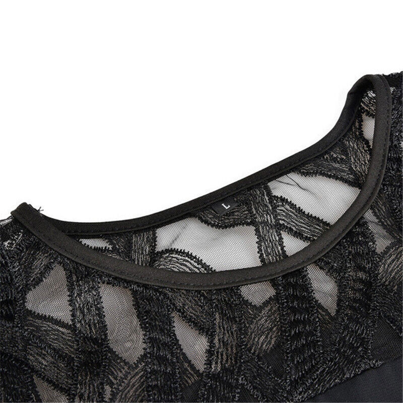 Evelyn™ | Elegant Lace Sleeve Tummy Covering Dress